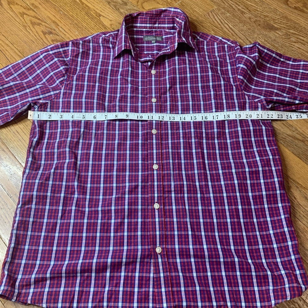 Denver Hayes Men’s Classic Fit Plaid Short Sleeve Button Down Shirt - Medium - Picture 6 of 7